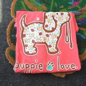 Puppie Love Football Graphic T-Shirt